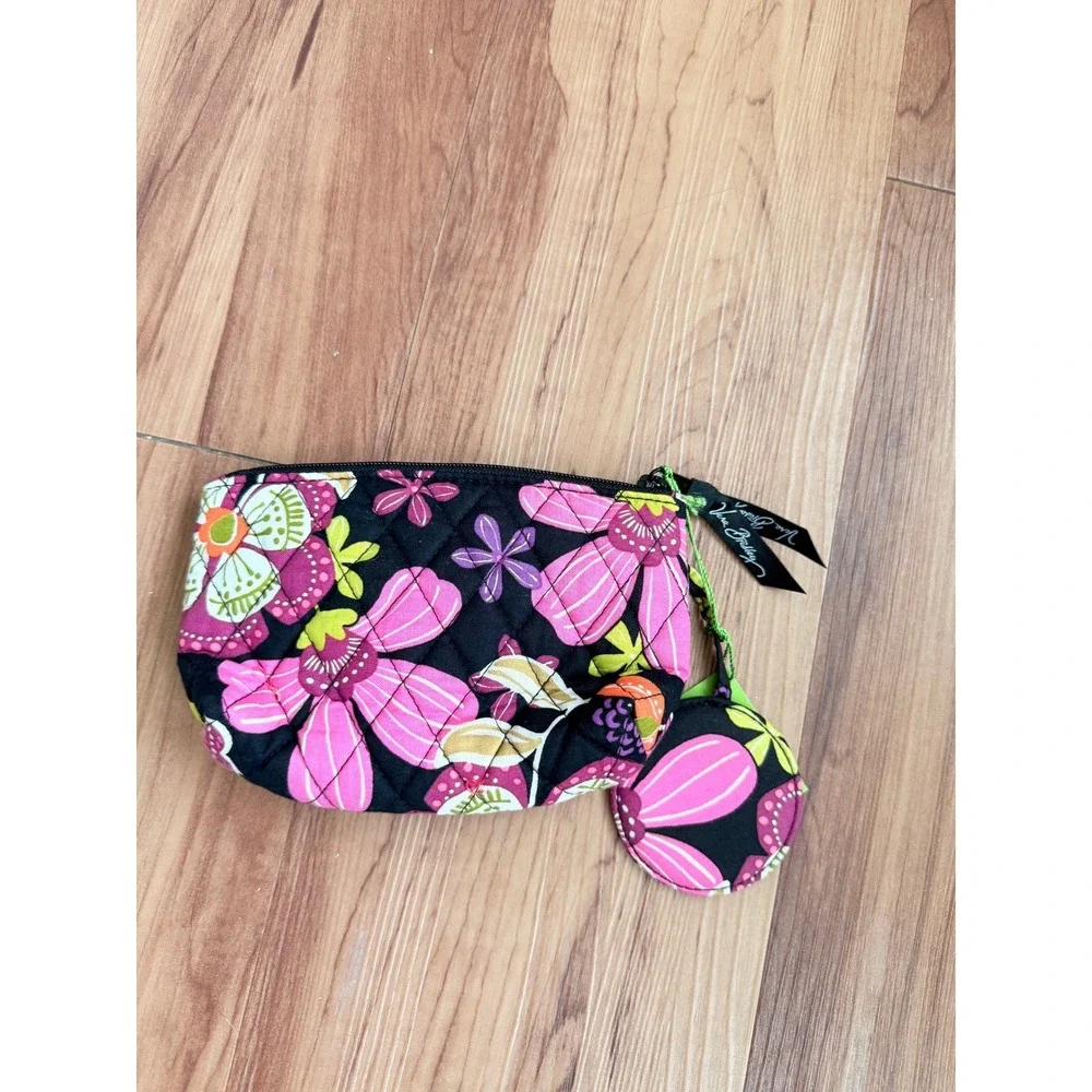 Vera Bradley Cosmetic Bag Small‎ Floral Black Pink